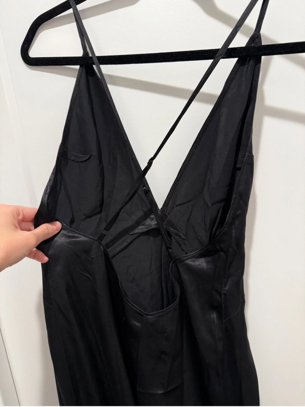 Reformation Satin Slip Maxi Dress - Black